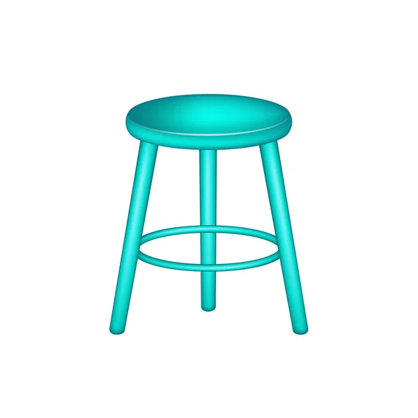 Tabouret rétro au design turquoise — Image vectorielle
