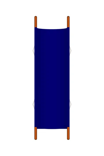 木のハンドルとブルーのデザインでレトロな担架 — ストックベクタ