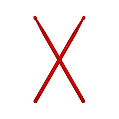 Kırmızı ahşap sopaları çapraz çifti