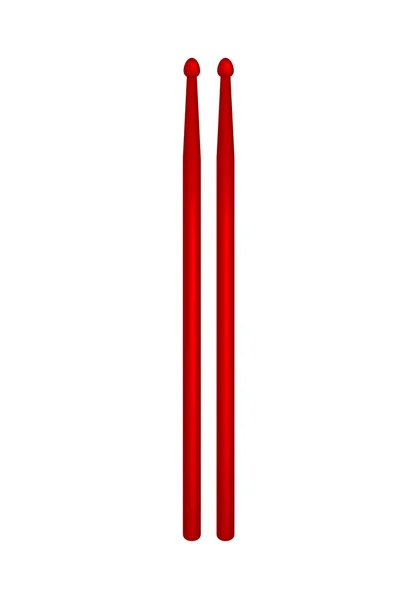 Coppia di bacchette in legno dal design rosso — Vettoriale Stock