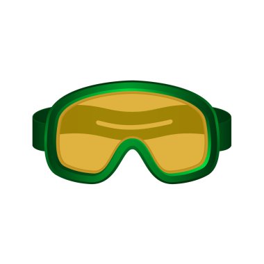 Ski sport goggles in dark green design clipart