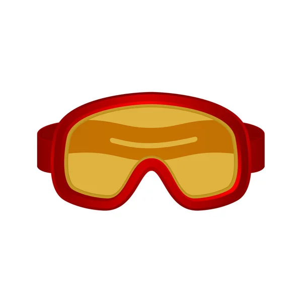 Ski sport goggles in red design — Stock Vector