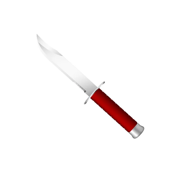 Cuchillo con mango rojo oscuro — Vector de stock