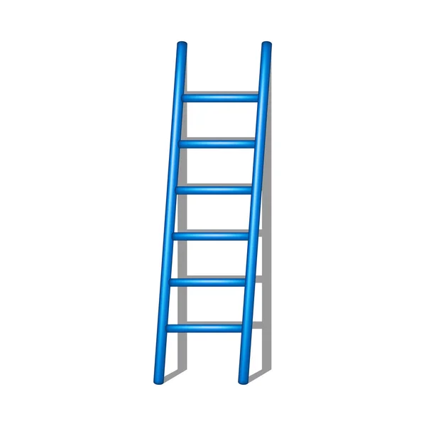 Wooden ladder in blue design with shadow — Stock Vector