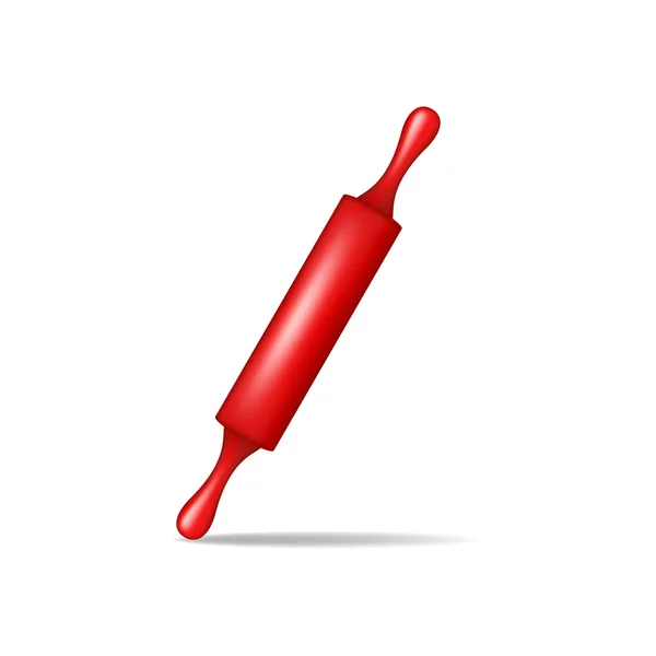 Rolling pin au design rouge avec ombre — Image vectorielle