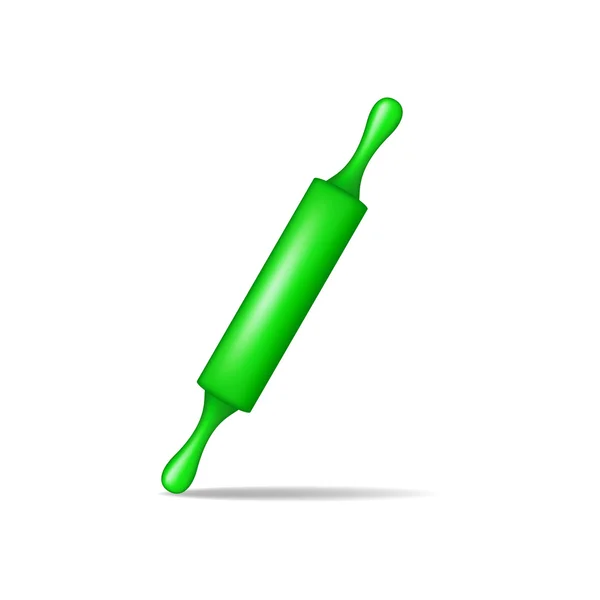 Rodillo de diseño verde con sombra — Vector de stock