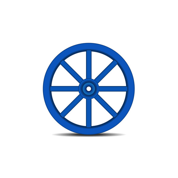 Vintage wooden wheel with shadow