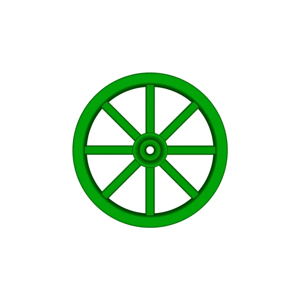 グリーン デザインのヴィンテージの木製の車輪 — ストックベクタ
