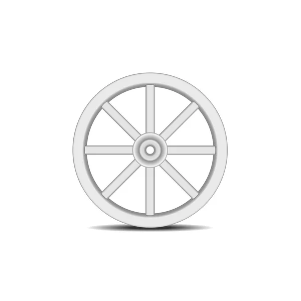 Винтажное деревянное колесо с тенью — стоковый вектор