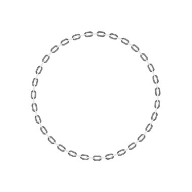 Siyah ve beyaz tasarım daire şeklinde zinciri