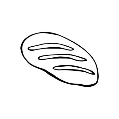 Ekmek karalamaları. Elle çizilmiş bir yemeğin resmi. Web, yazdırma, tekstil için vektör.