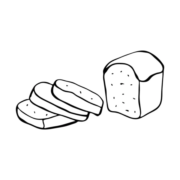 Зображення Мудреця Нарізаного Хліба Зображення Мальованої Їжі Вектор Інтернету Друку — стоковий вектор