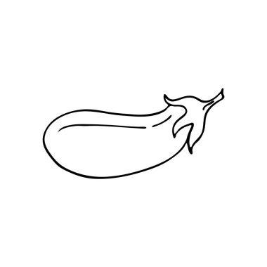 Patlıcan karalaması. Elle çizilmiş resimler. Posterler, ağ, tekstil, çocuk boyama sayfaları için vektör.