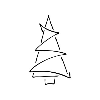 Noel ağacı süslemesi. Bir ağacın dekoratif görüntüsü. Özgeçmiş, ambalaj, ağ ve tekstil için soyut vektör.