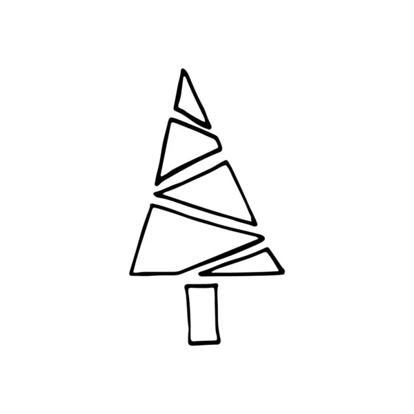 Doodle Árbol Navidad Imagen Decorativa Árbol Vector Abstracto Para Fondos — Archivo Imágenes Vectoriales