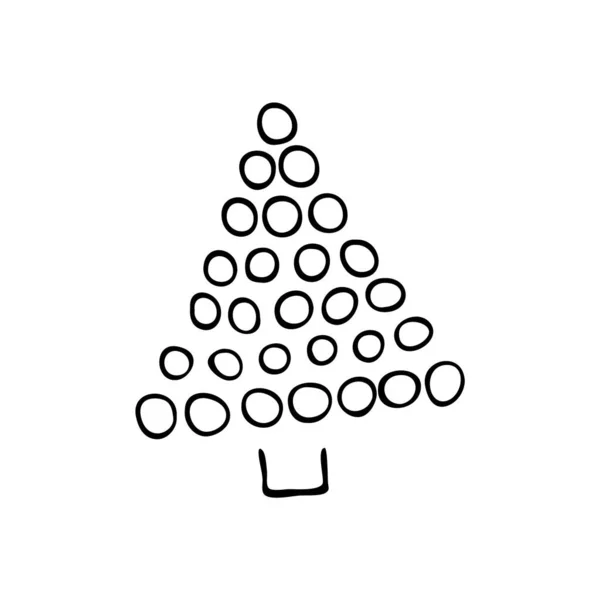 Doodle Arbre Noël Image Décorative Arbre Vecteur Abstrait Pour Les — Image vectorielle