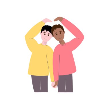 Birbirine aşık bir çift. Sevgililer Günü. Bir çiftin vektör görüntüsü.