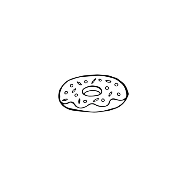 Doodle Bild Eines Donuts Vektorbild Von Süßigkeiten Element Für Print — Stockvektor