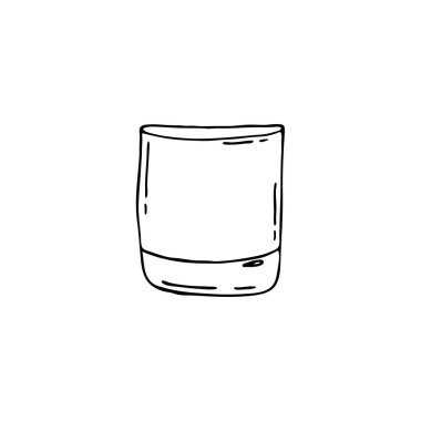 Bar için karalama gözlükleri. Elle çizilmiş çizimler. Cam nesneler