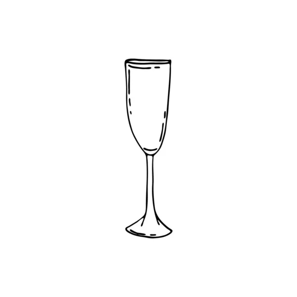 Doodle Glazen Voor Bar Handgetekende Illustraties Glazen Voorwerpen — Stockvector