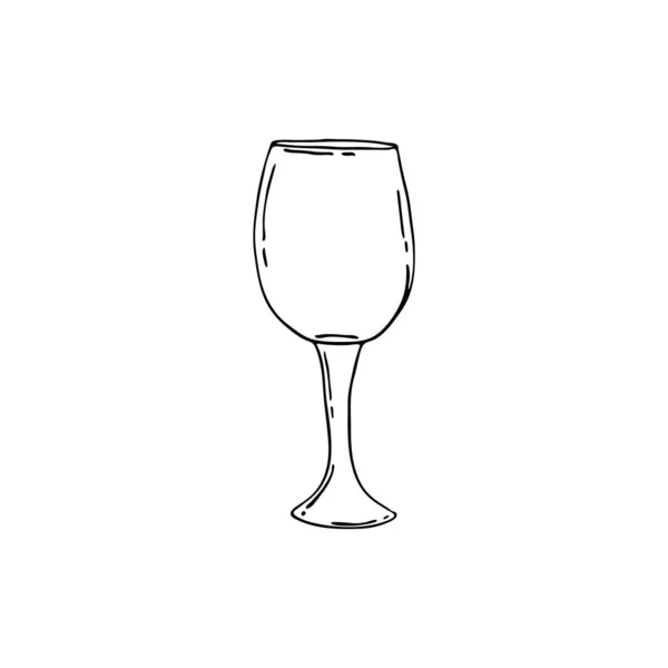 Doodle Gläser Für Die Bar Handgezeichnete Illustrationen Glasobjekte — Stockvektor