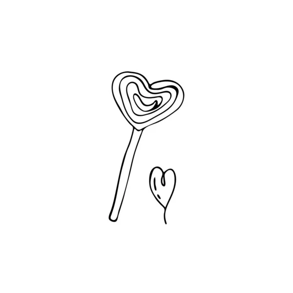 Handgetekend Element Voor Valentijnsdag Doodles Voor Web Ansichtkaart Ontwerp Gefeliciteerd — Stockvector