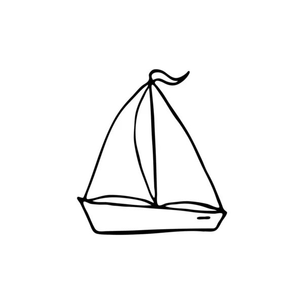 Doodle Images Modes Transport Hand Drawn Illustration Vehicle Sailboat — Stock Vector
