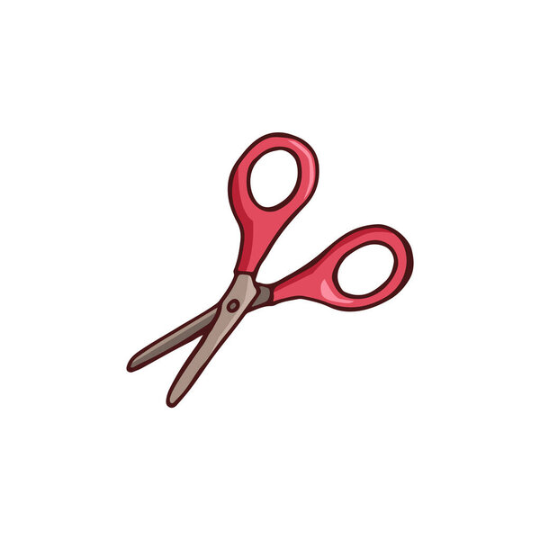 Doodle image of scissors. Garden element. Vector hand-drawn image for stickers, stickers, postcards, icons, web.