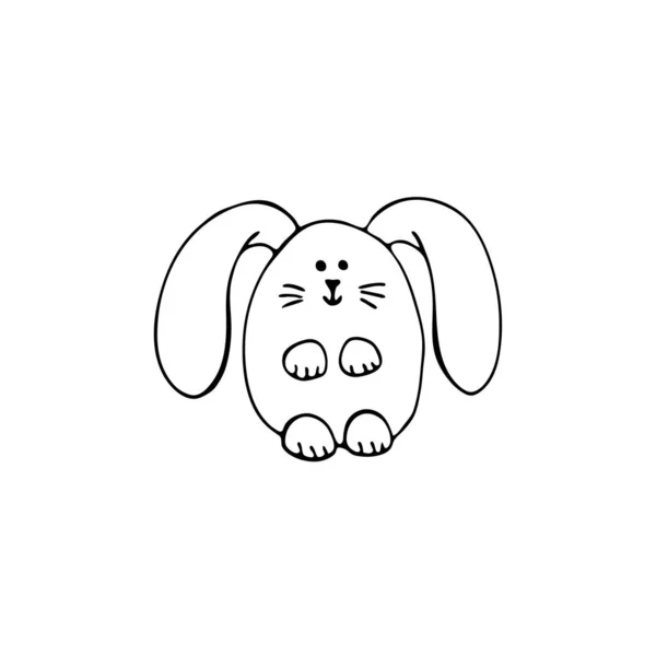 Doodle Image Rabbit Hand Drawn Childrens Illustration — Stock Vector