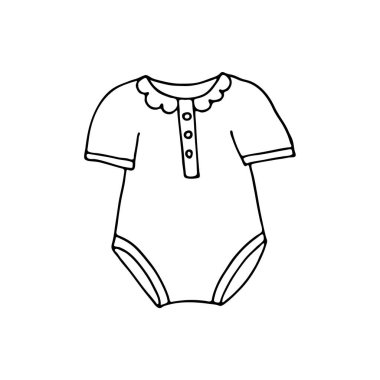 El yapımı çocuk kıyafetleri. Çeşitli tasarımlar için karalama resmi.