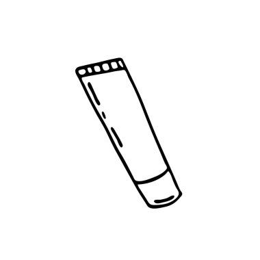 Kozmetik krema kavanozunun karalama resmi. Elle çizilmiş illüstrasyon. Çeşitli tasarımlar için vektör resmi.