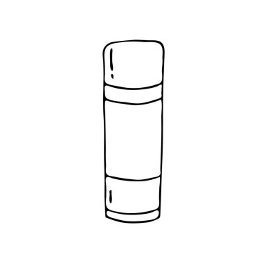Kozmetik şişesinin karalama resmi. Elle çizilmiş illüstrasyon. Çeşitli tasarımlar için vektör resmi.