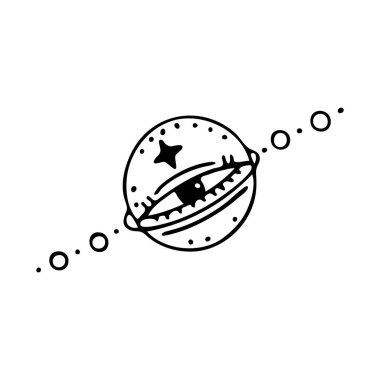 Sihir için Doodle elementi, Cadılar Bayramı. Çeşitli tasarımlar için el çizimi resim. Sihirli göz