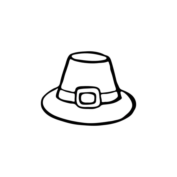 Sombrero Acción Gracias Elemento Doodle Para Diseño Web Papelería Logotipo — Vector de stock