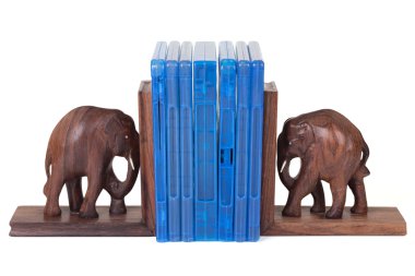 elephant bookend with blu ray clipart