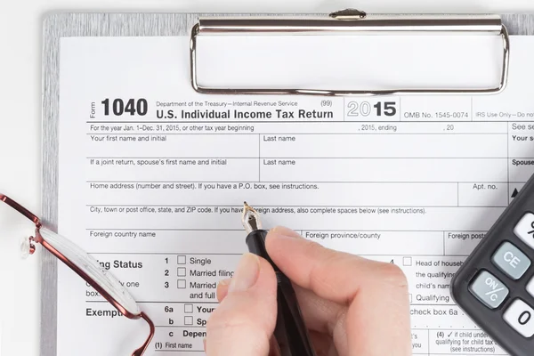 Formular zur Einkommensteuererklärung — Stockfoto