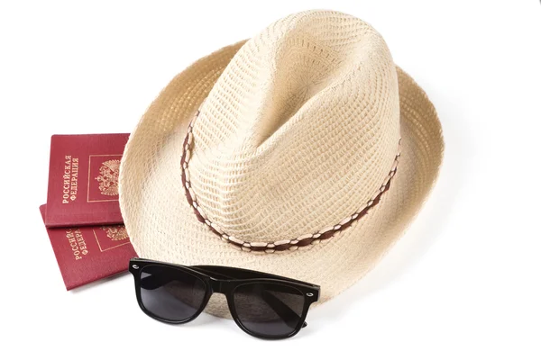 Russian passports and sunglasses — Stock Photo, Image