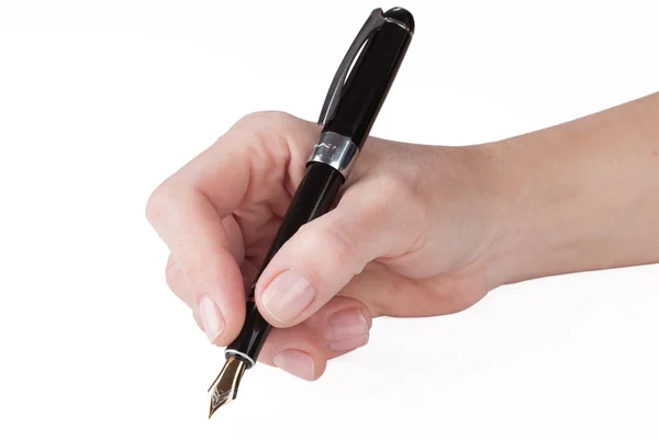 Hand writing with old fountain pen — Stock Photo, Image
