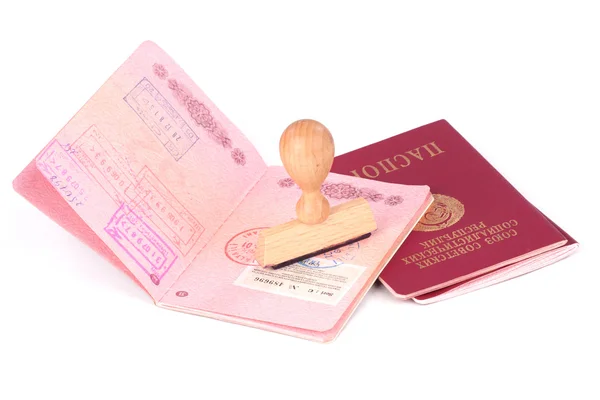 Σφραγίδα και διαβατήρια της Σοβιετικής Ένωσης — Φωτογραφία Αρχείου
