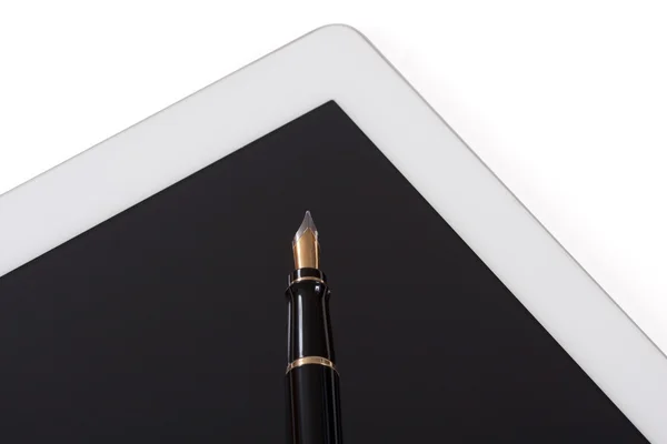 Tablet computer con penna stilografica — Foto Stock