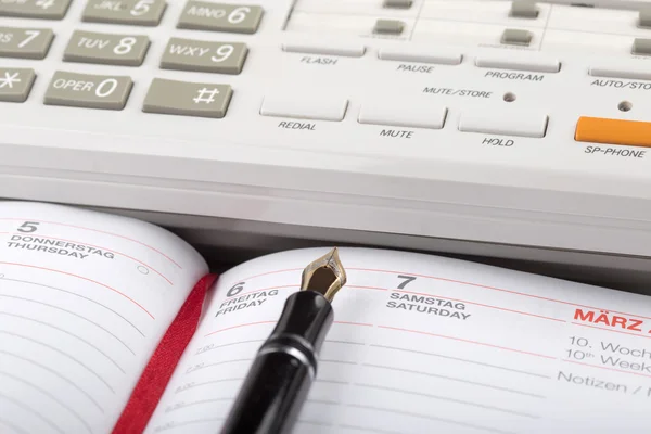 Old Telephone with notebook — Stock Photo, Image