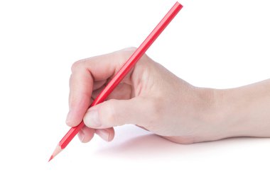 el ile bir kırmızı kalem