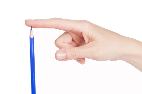 Pencil rests on the finger — Stock Photo, Image