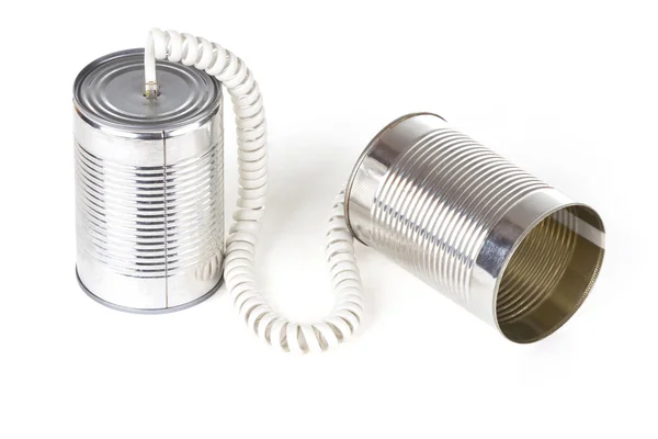 Communication options with tin can — Stock Photo, Image