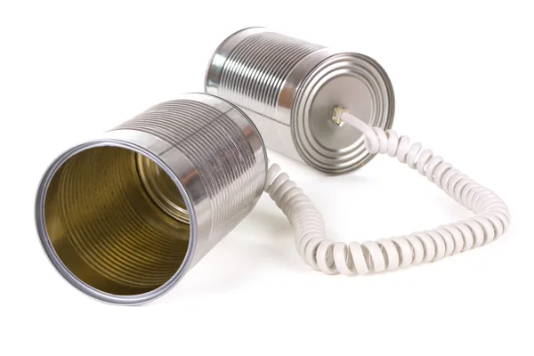 Communication options with tin can — Stock Photo, Image