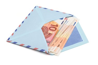 Havayolu zarf bir para ile