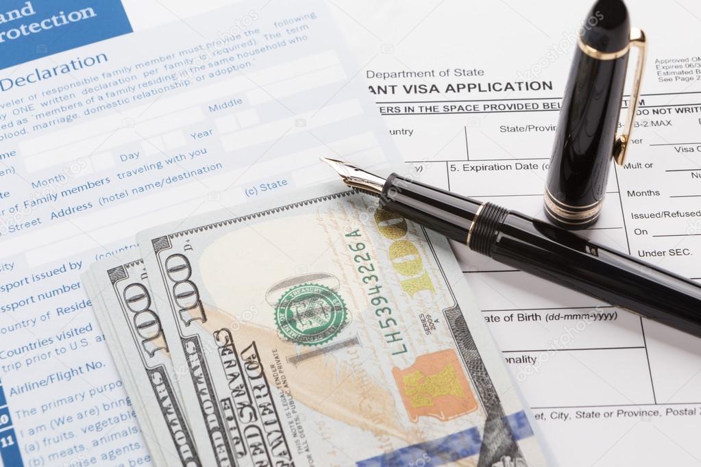 visa application with customs declaration
