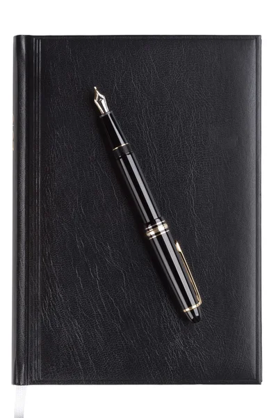 Notebook com caneta fonte — Fotografia de Stock