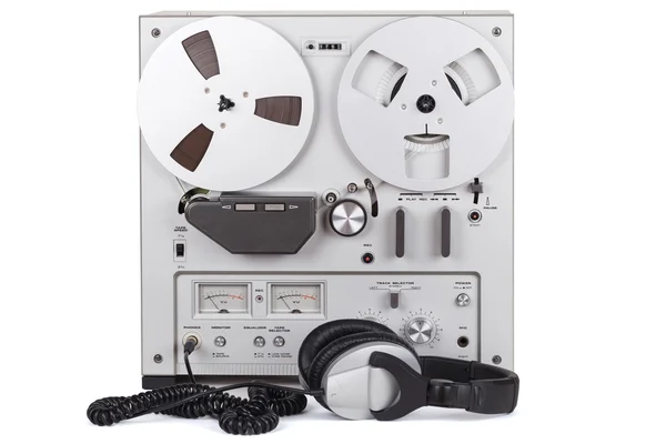 Analog Stereo Reel Tape Deck Recorder Player — Stock Photo, Image