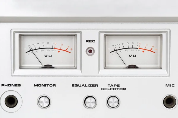 Control panel of old reel tape recorder — Stock Photo, Image